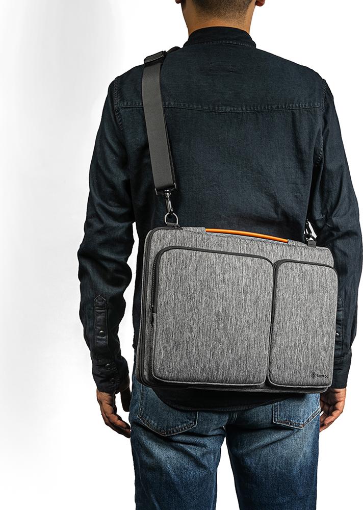 TÚI ĐEO TOMTOC 360* SHOULDER BAGS MACBOOK PRO 15″/MACBOOK 16″ GRAY- HÀNG CHÍNH HÃNG