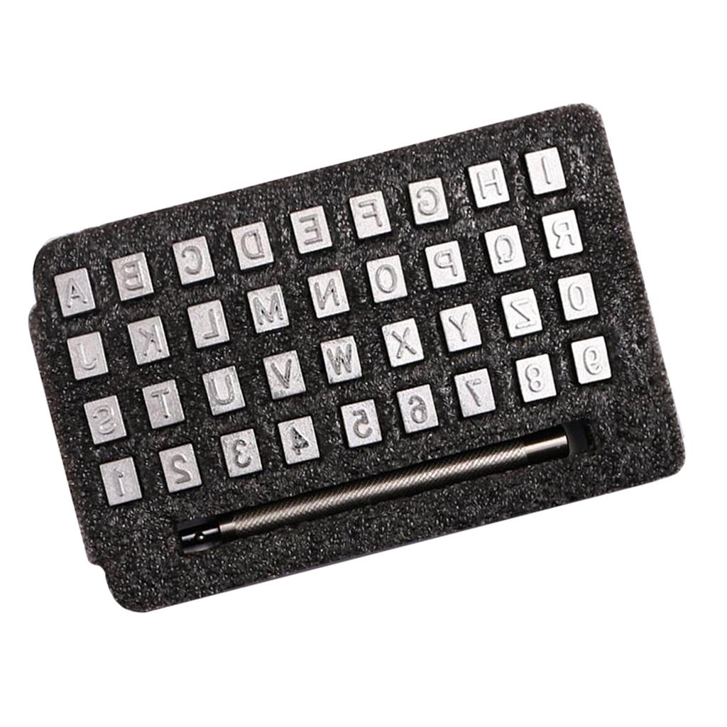 37pcs DIY Leathercraft Stamp Tools Metal Letter And Number Stamps Punch Set