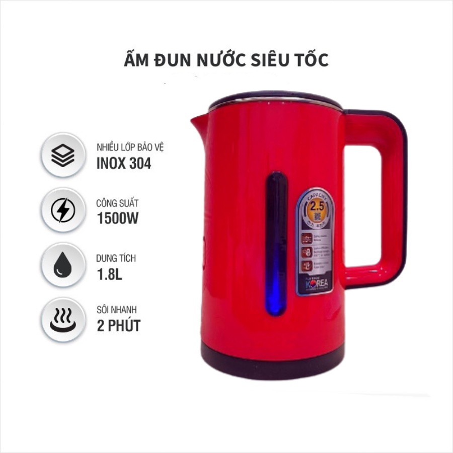 Ấm Đun Nước Siêu Tốc Hàn Quốc Inverter 2.5L 1500w