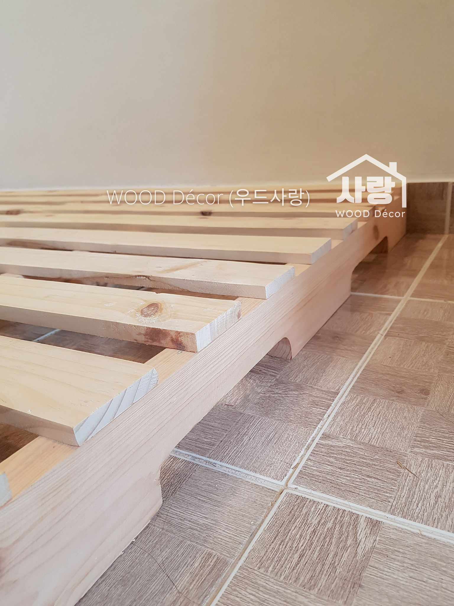 Giường gỗ Pallet truyền thống cao 10cm