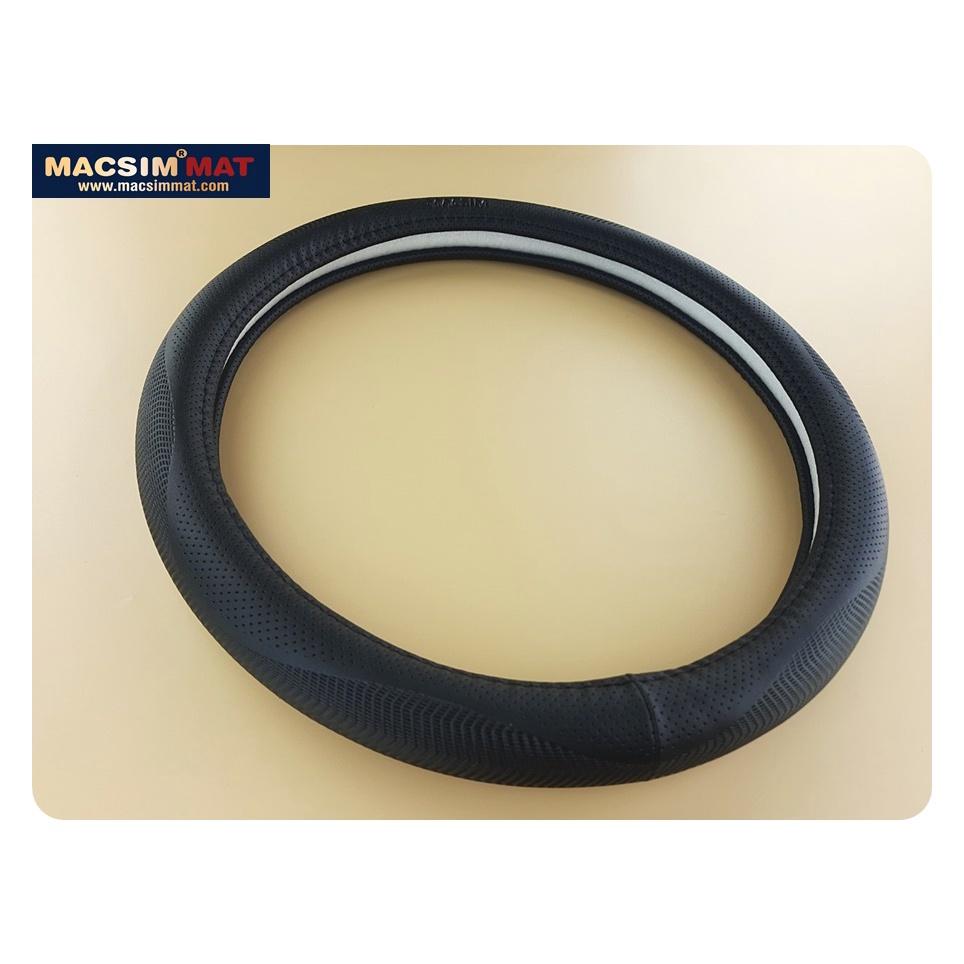 Bọc vô lăng cao cấp Macsim mã L17T mới chất liệu da thật - Khâu tay 100% size M phù hợp các loại xe