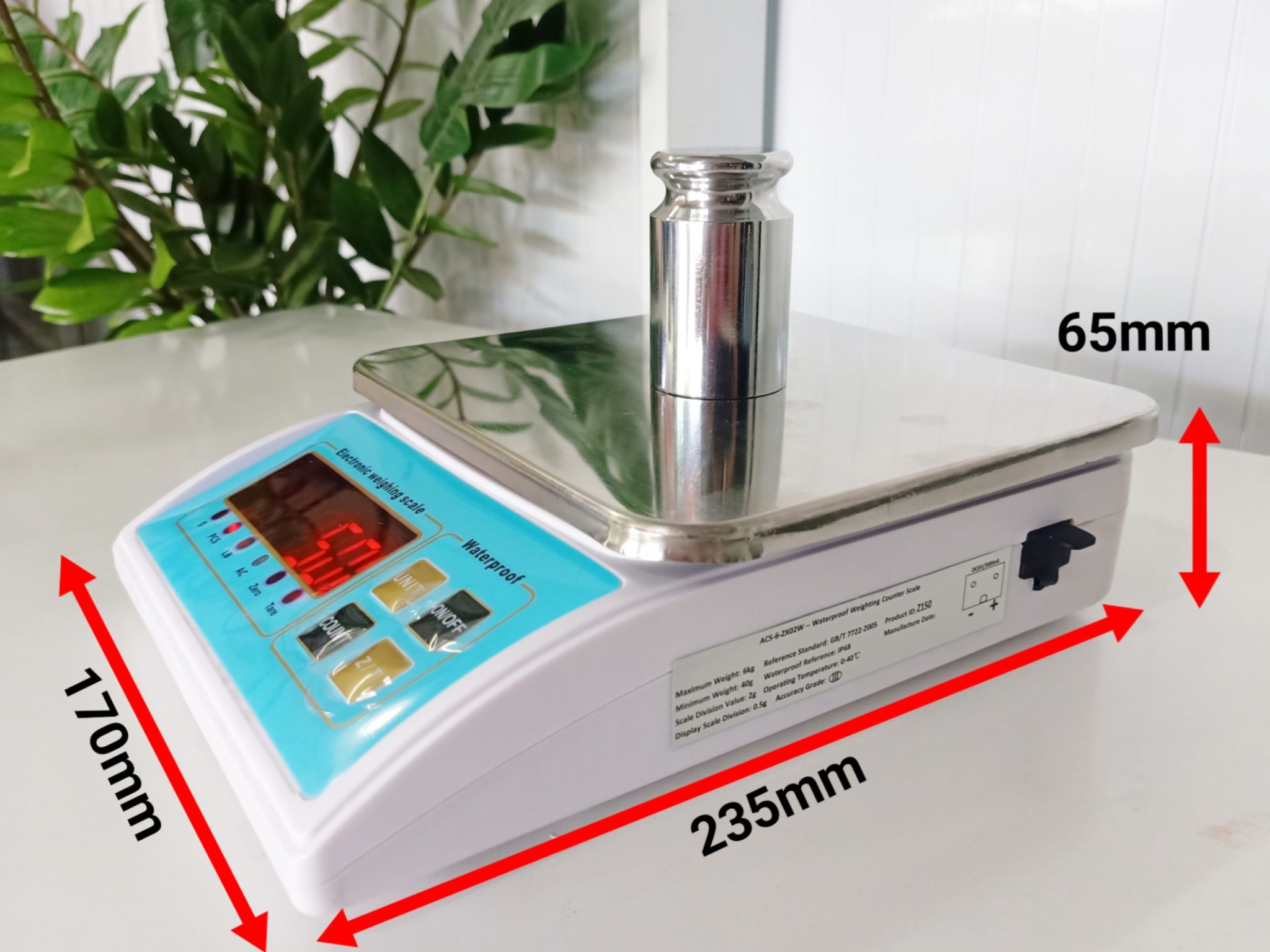 CÂN ĐIỆN TỬ NHÀ BẾP CHÔNG NƯỚC ĐÀI LOAN ACS 6KG