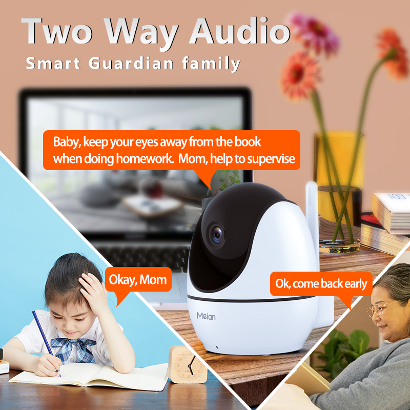 Meian Tuya WiFi Camera IP Không Dây Trong Nhà Giám Sát Trẻ Em 1080P Âm Thanh Mini CCTV Camera Giám Sát Video Bảo Vệ An Ninh Loại phích cắm: phích cắm EU