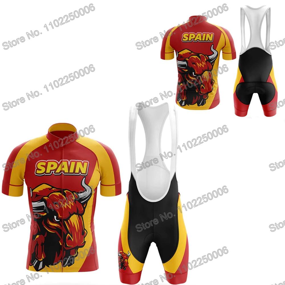 Năm 2023 Tây Ban Nha Bộ Quần Áo Đạp Xe Jersey Mùa Hè Đi Xe Đạp Quần Áo Nam Xe Đạp Đường Bộ Áo Sơ Mi Phù Hợp Với Tay Ngắn Xe Đạp Yếm Quần Short Color: 8 Size: XXS