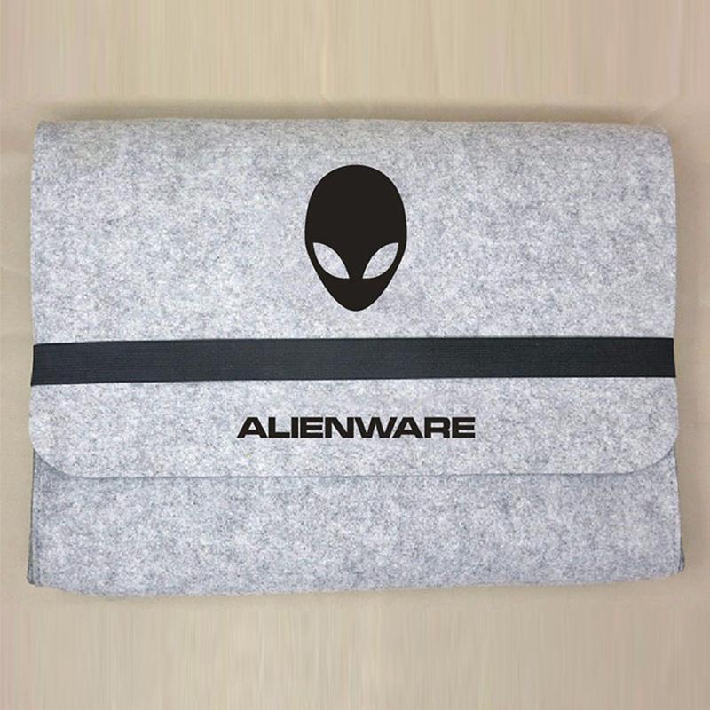 Cảm Thấy Vải Len Kẹp Túi Cặp Sách Bao Da Ốp Lưng Bộ Xe Đẩy Ốp Lưng Bảo Vệ Cho Alienware 18/17/15/14/13 inch
