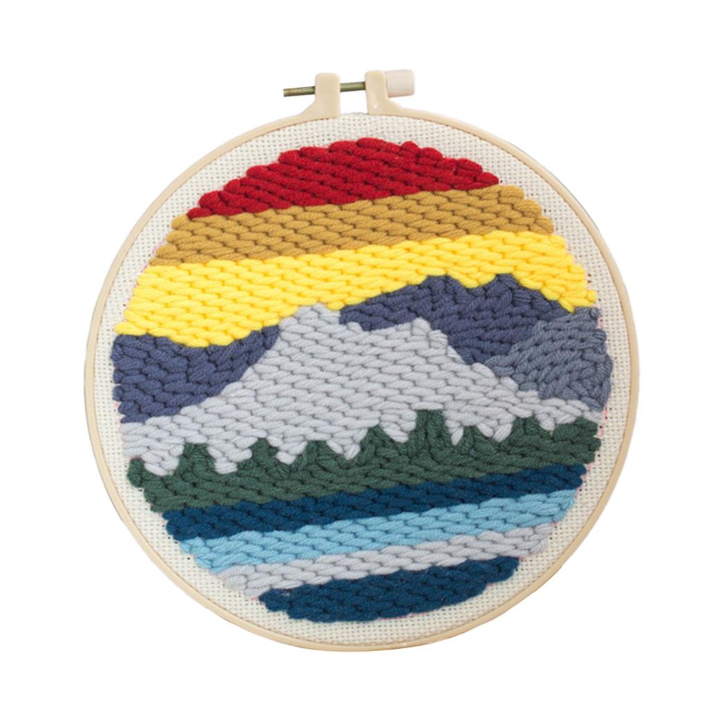 2Sets Punch  Kits Rug-Punch Beginner Kit DIY Crafts 20cm