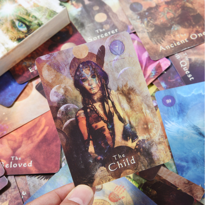 Combo Bộ Bài Bói Mystical Shaman Oracle Cards Tarot Cao Cấp Bản Đẹp và Túi Nhung Đựng Tarot và Khăn Trải Bàn Tarot