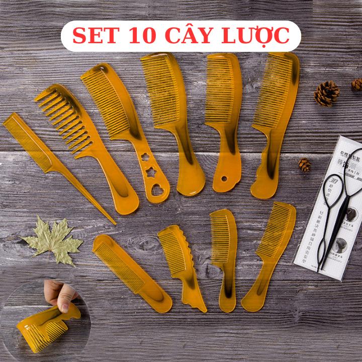 Set 10 Lược Răng Thưa,Lược Răng Nhỏ Mẫu Mới- Lược chải tóc, cắt tóc