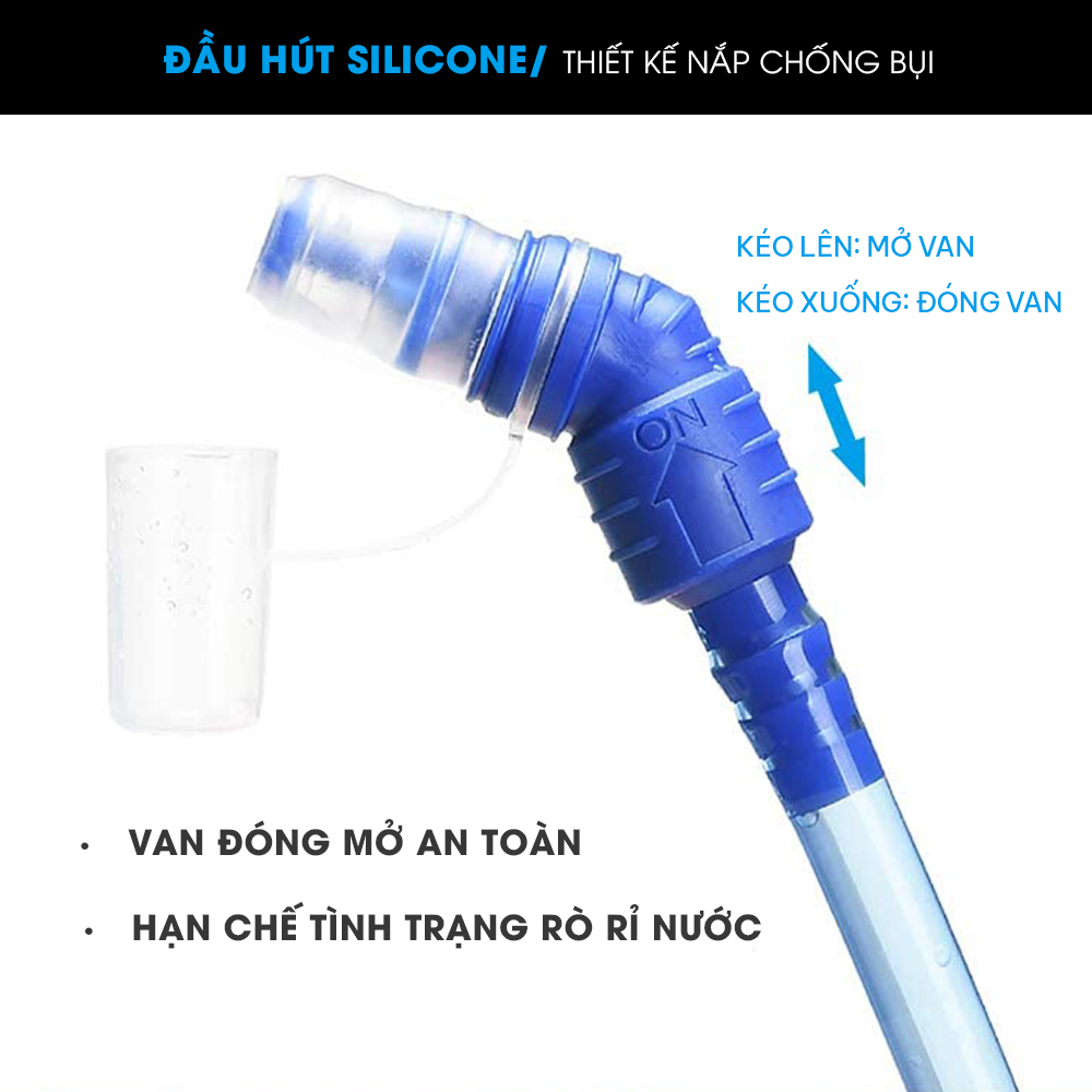 Bình nước thể thao, túi nước chạy bộ leo núi có vòi hút 1.5L 2L GoodFit GF04RA bình nước chạy bộ chất liệu TPU an toàn, siêu bền