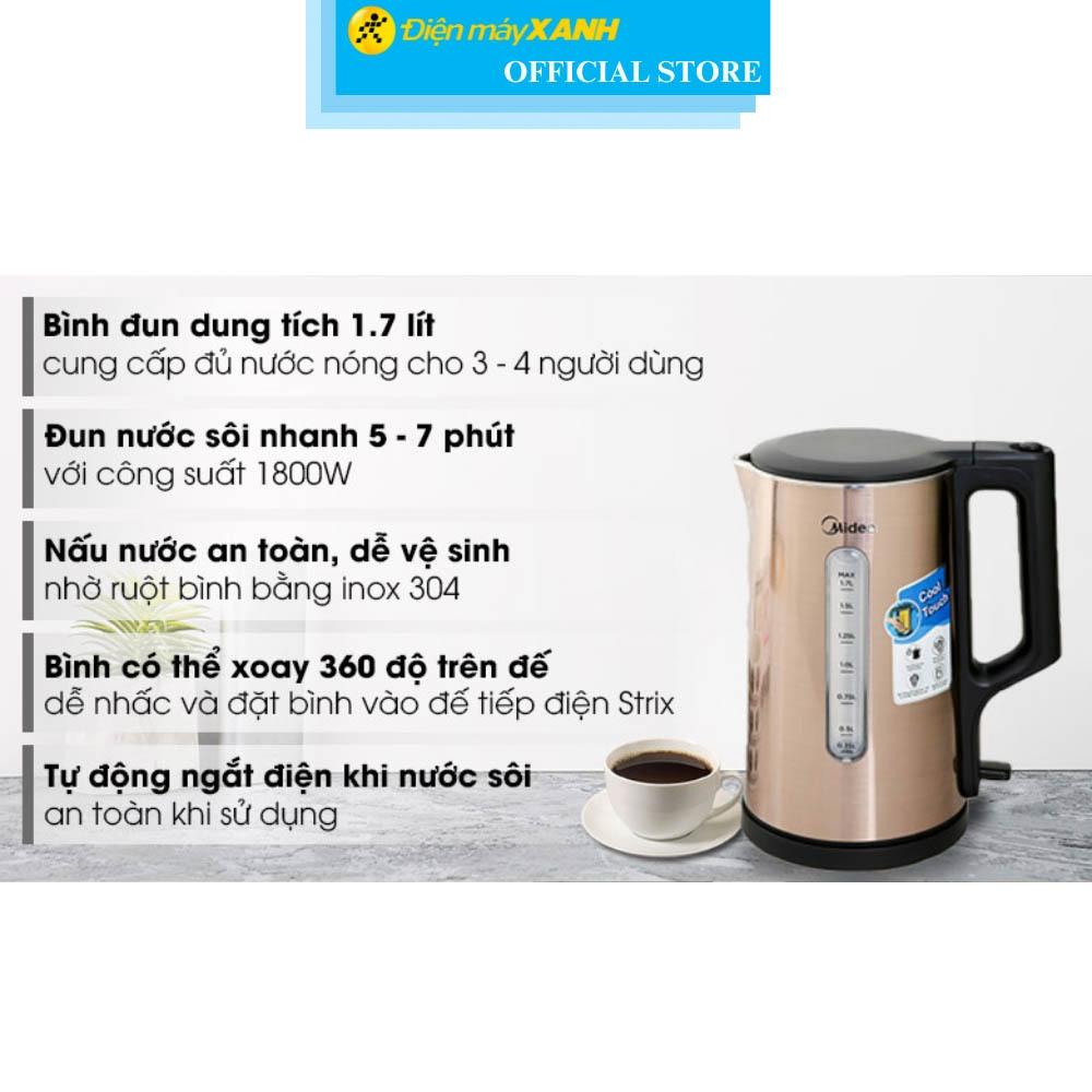 Bình đun siêu tốc Midea MK-317DW - Hàng Chính Hãng