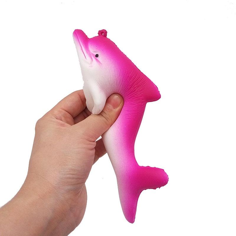 Squishy Lớn JUMBO Hình cá heo 3 màu Đồ Chơi Xốp Giảm Stress Hình mềm mịn dễ Thương đàn hồi Cho Bé