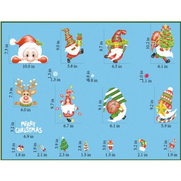 Decal trang trí noel ông già noel sắc màu