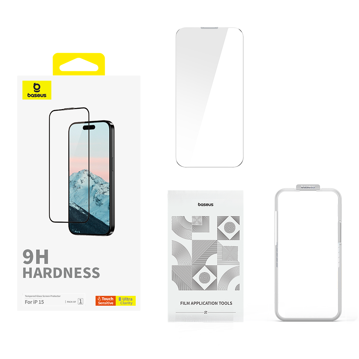 Cường Lực Full Viền Cho iP15 OS-Baseus Diamond Series Full-Coverage HD Tempered Glass Screen Protector for iP 15 (Hàng chính hãng)