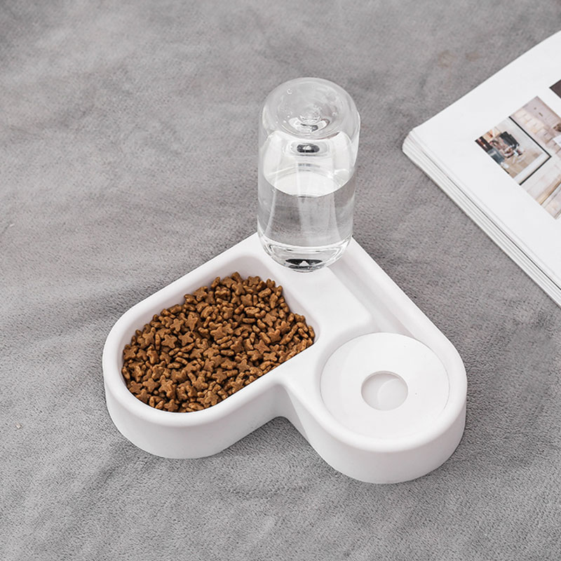 Bát ăn để góc tường cho chó mèo gọn gàng - Genyo bowl for pet 057 ( màu giao ngẫu nhiên )