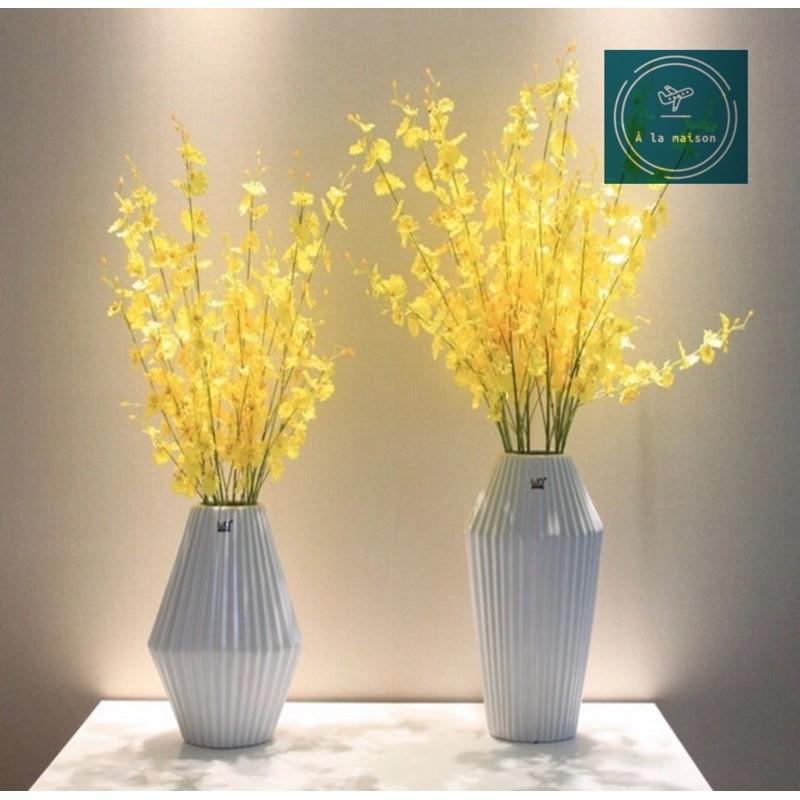Cành lan vũ nữ lụa 5 nhánh màu sáng tươi sáng rực rỡ, trang trí nhà cửa, hoa decor thiết kế
