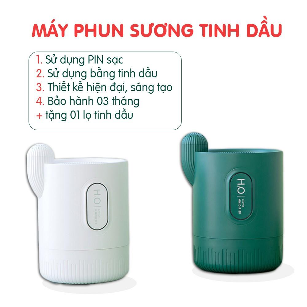 Máy xông tinh dầu khuếch tán hương thơm PIN SẠC – Máy phun sương tạo ẩm