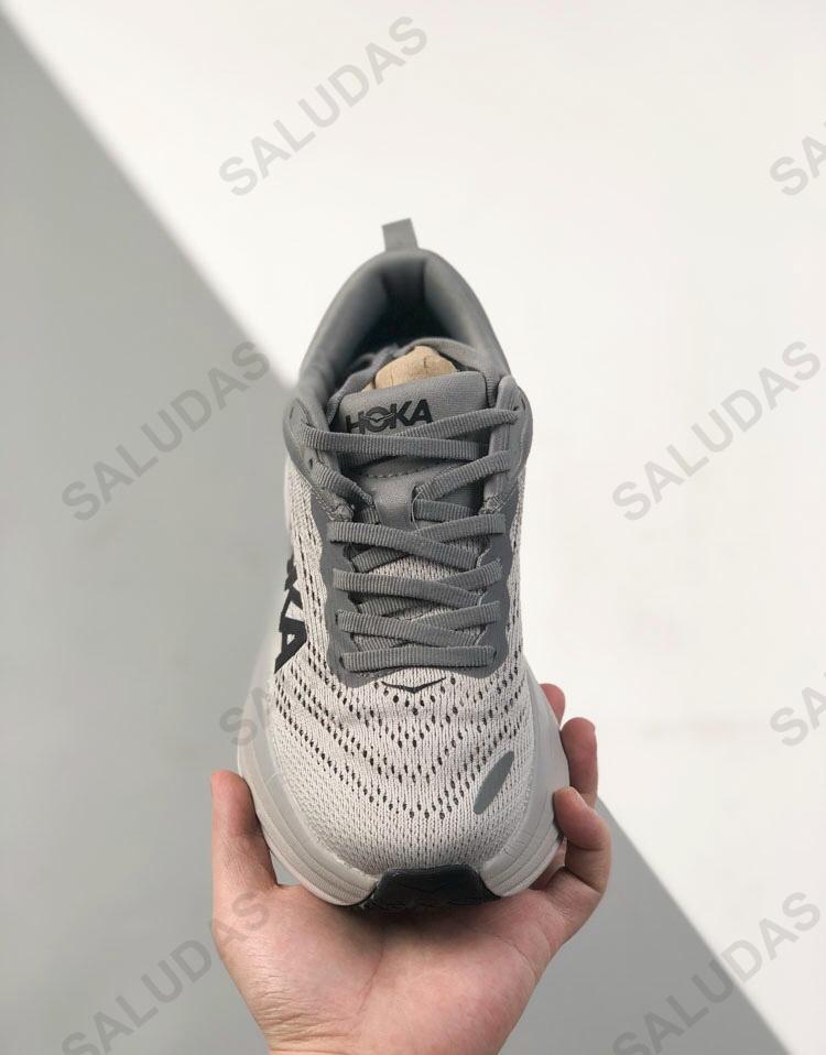 Giày thể thao đàn ông Hoka nam Bondi 8 Đệm nhẹ Giày chạy bộ chạy bộ ngoài trời Giày chạy bộ giày đàn hồi Giày thường Color: Grey blue Shoe Size: 36