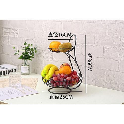 Giỏ đựng bánh kẹo hoa quả 2 tầng trang trí bàn ăn nhà bếp- Khay đựng hoa quả decor bàn trà nhà hàng khách sạn