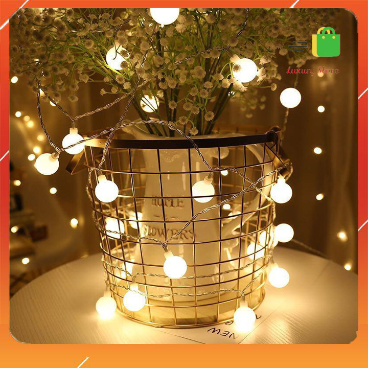 Đèn Led Trang Trí Bóng Tròn Ánh Sáng Vàng  Bóng Trang Trí Noel Lễ Tết - Hàng chính hãng