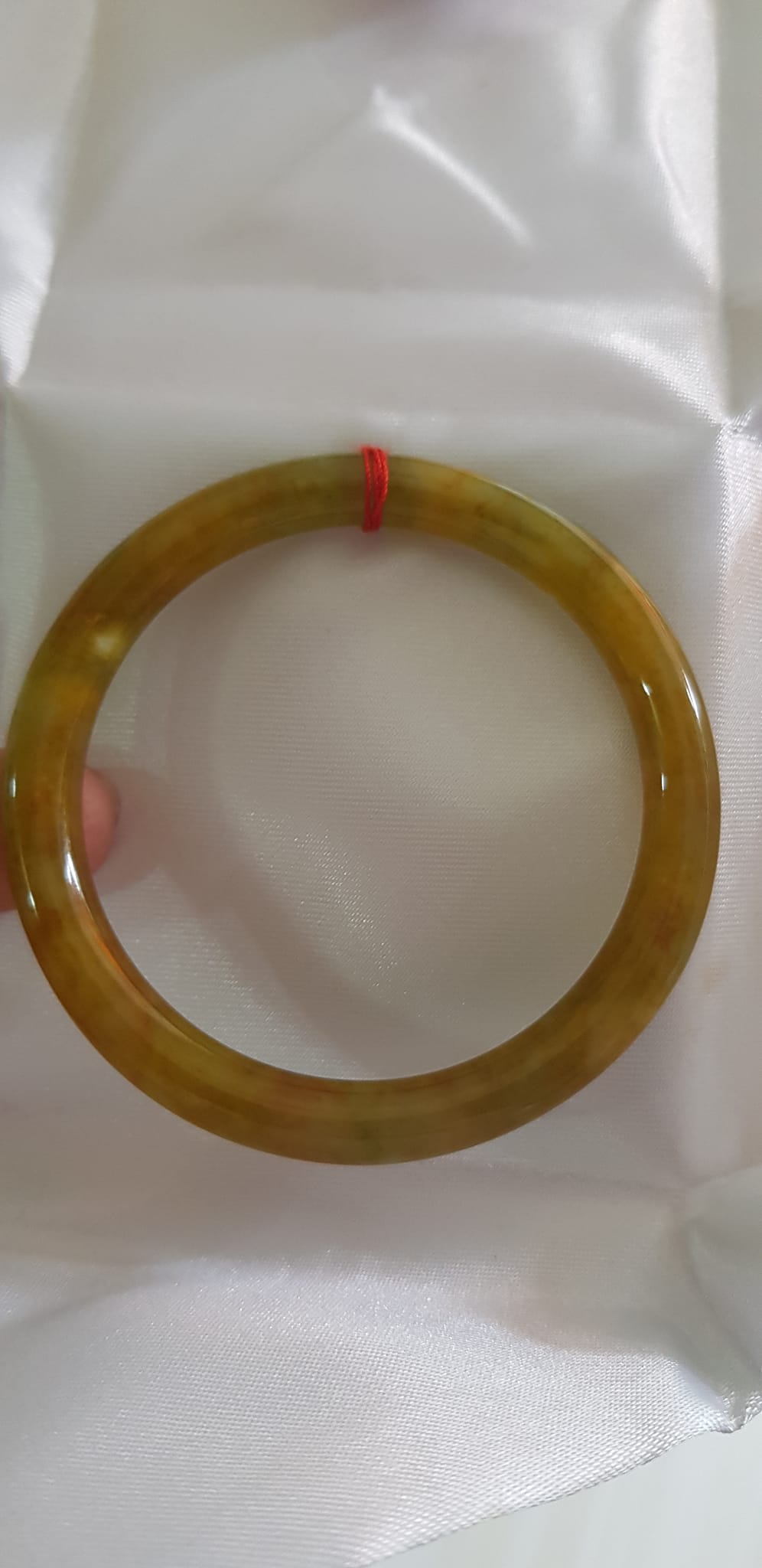 Vòng tay nữ đá Cẩm thạch Vàng Xanh Chanh nhẹ nhàng mới bóng đẹp lạ Ni 53mm x cọng 7mm Nữ 50kg - 55kg đeo món quà ý nghĩa dành cho các chị em ạ