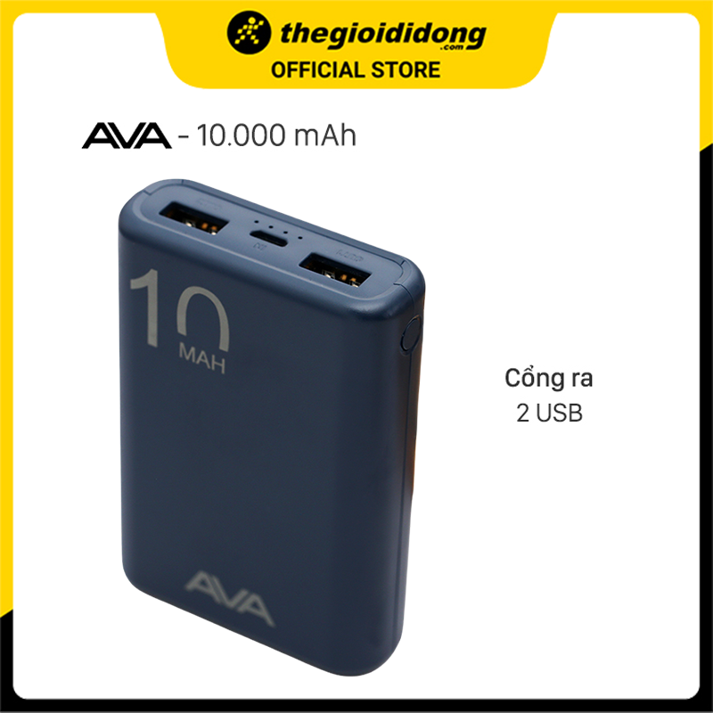 Pin sạc dự phòng Polymer 10.000 mAh AVA PJ JP191S - Hàng chính hãng