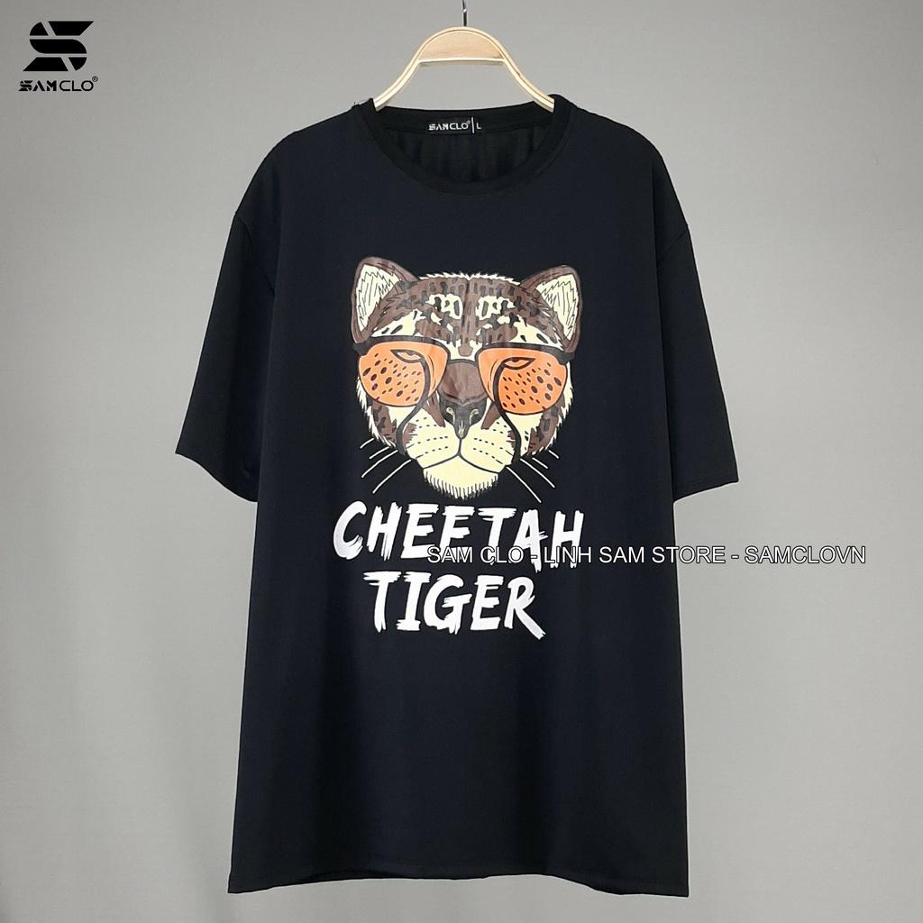 Áo thun tay lỡ nam nữ SAM CLO phông form rộng dáng Unisex, mặc lớp, nhóm, couple in hình ĐẦU CỌP chữ TIGER