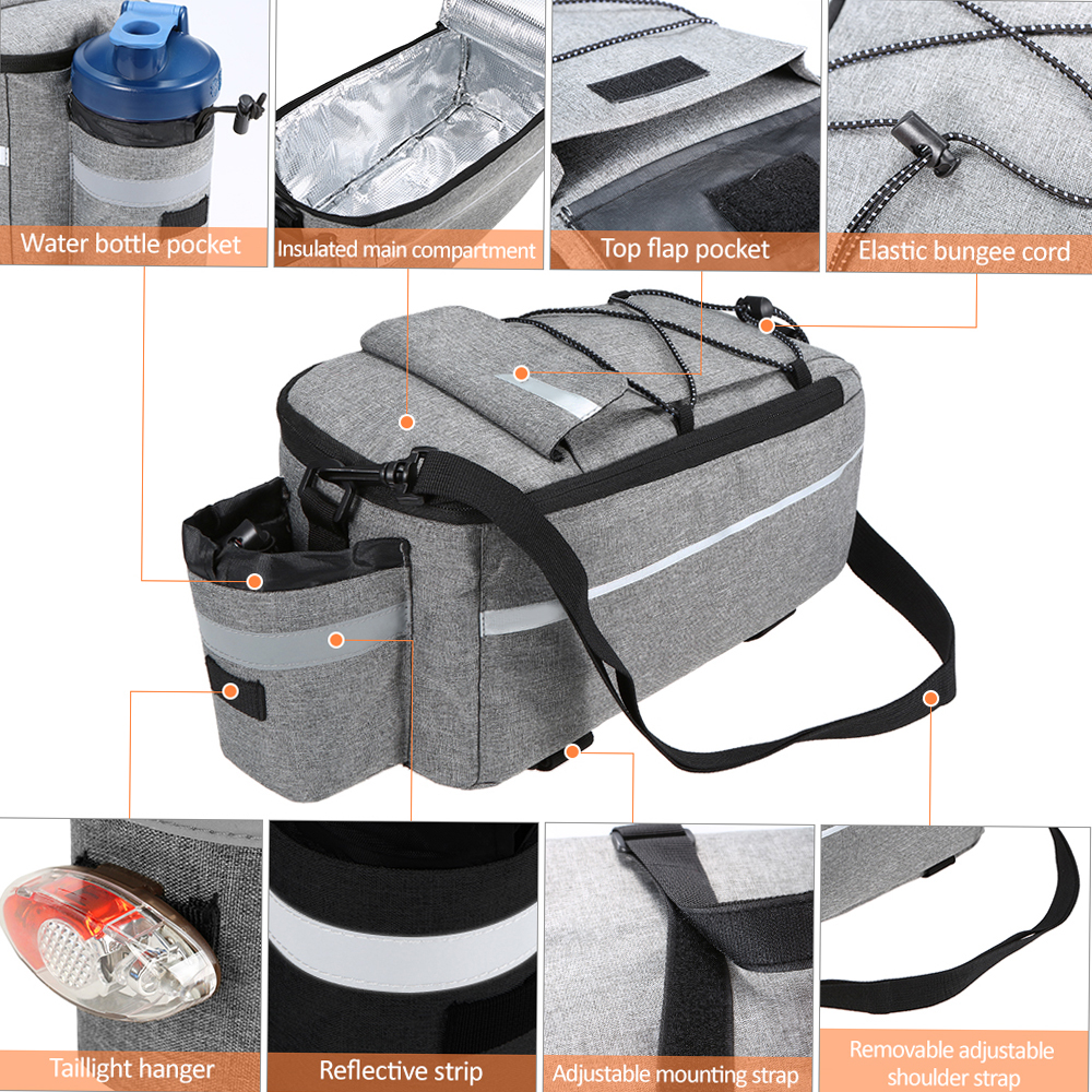 Túi đựng hành lí yên sau xe đạp, có thiết kế co thể đeo vai