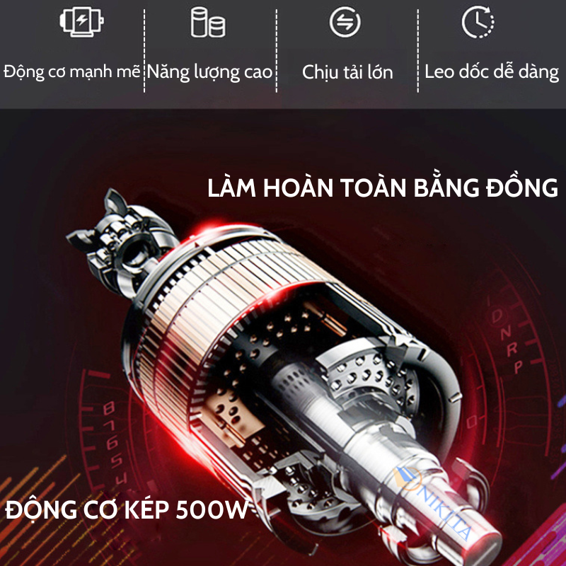 Xe lăn điện có chức năng ngả thành giường, dung lượng pin lớn, tay vịn đóng mở tự do, chống nghiêng, chống lật, chính hãng Nikita