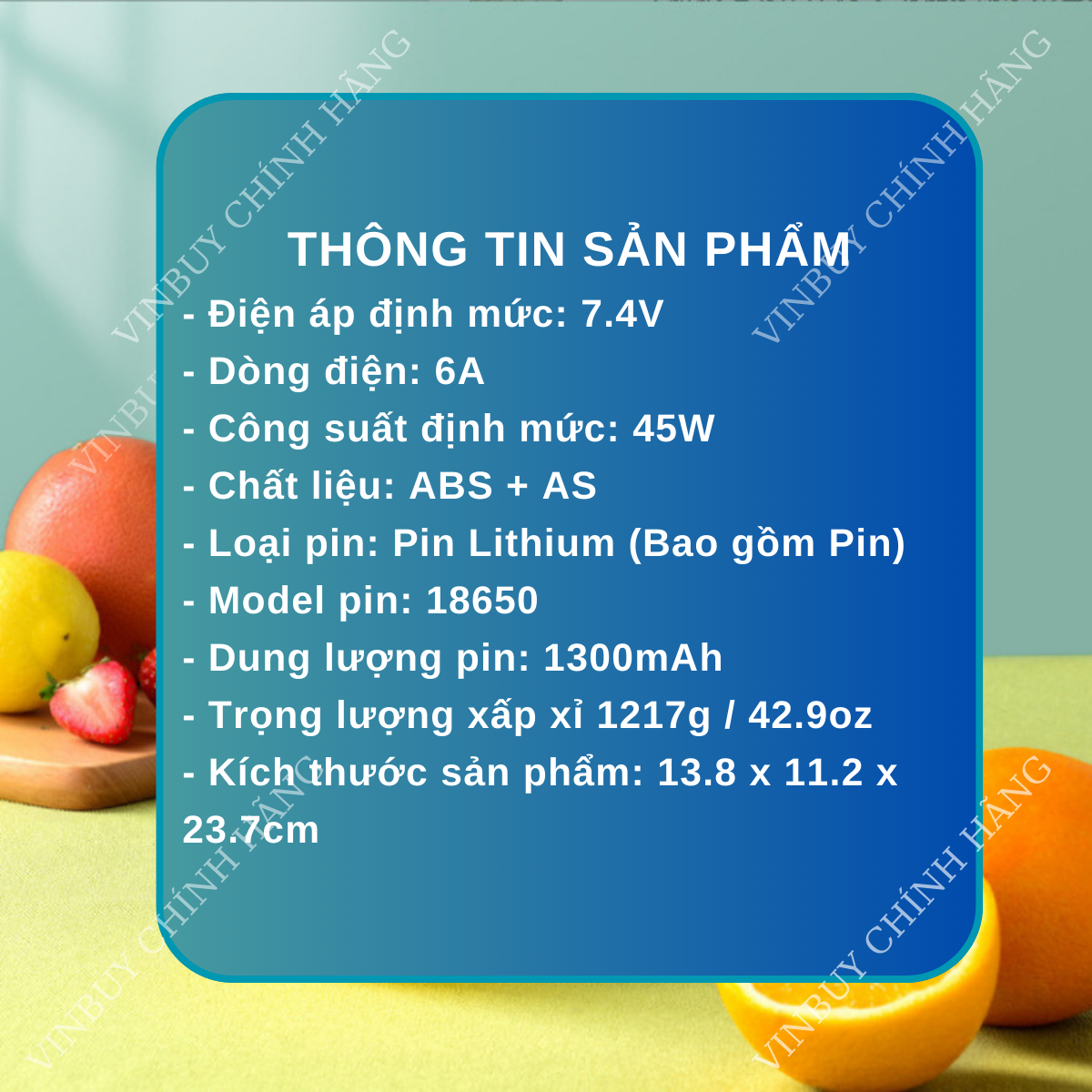 Máy vắt cam tự động, máy ép cam, ép hoa quả đa năng nhỏ gọn dung tích lớn, pin sạc không dây tiện lợi di chuyển - Hàng chính hãng - VinBuy