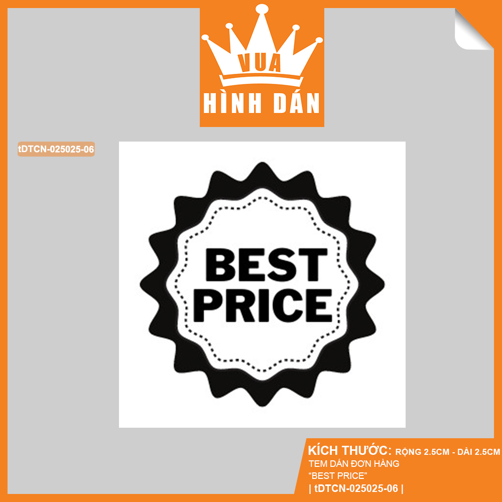 Set 100/500 sticker BEST PRICE tem GIÁ TỐT dán lên túi hộp sản phẩm dành cho shop