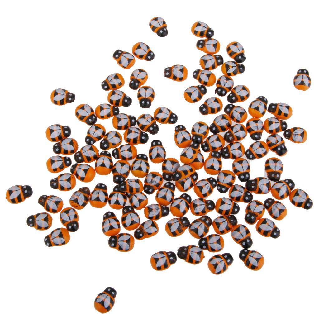 200pcs Tiny Wooden Bees Insects Embellishment Craft Scrapbooking DIY Crafts