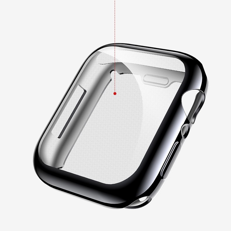Ốp Case TPU Mạ Chrome &amp; Kính Cường Lực Dẻo Usams cho Apple Watch Series 6 / Apple Watch Series 5/ SE/ 4 Size 40/44mm_ Hàng Chính Hãng