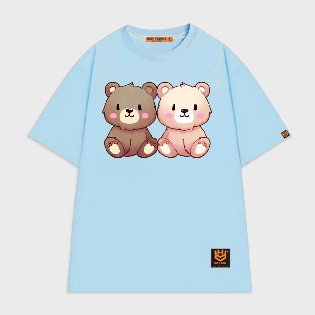 Áo thun tay lỡ unisex cặp gấu teddy dễ thương áo đôi nam nữ - BND2