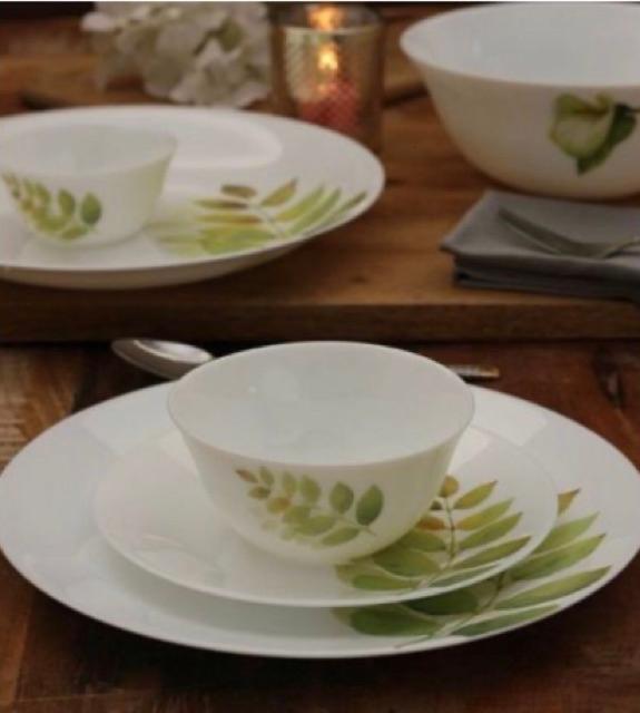 Bộ chén đĩa thủy tinh Diva Ivory A.S 10 món