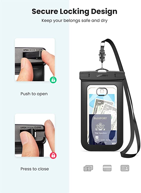 Hình ảnh Túi đựng điện thoại chống nước tiêu chuẩn IPX 8 độ sâu 10m cho màn hình từ 4 đến 6.5 inch UGREEN 60959 50919 - Hàng chính hãng