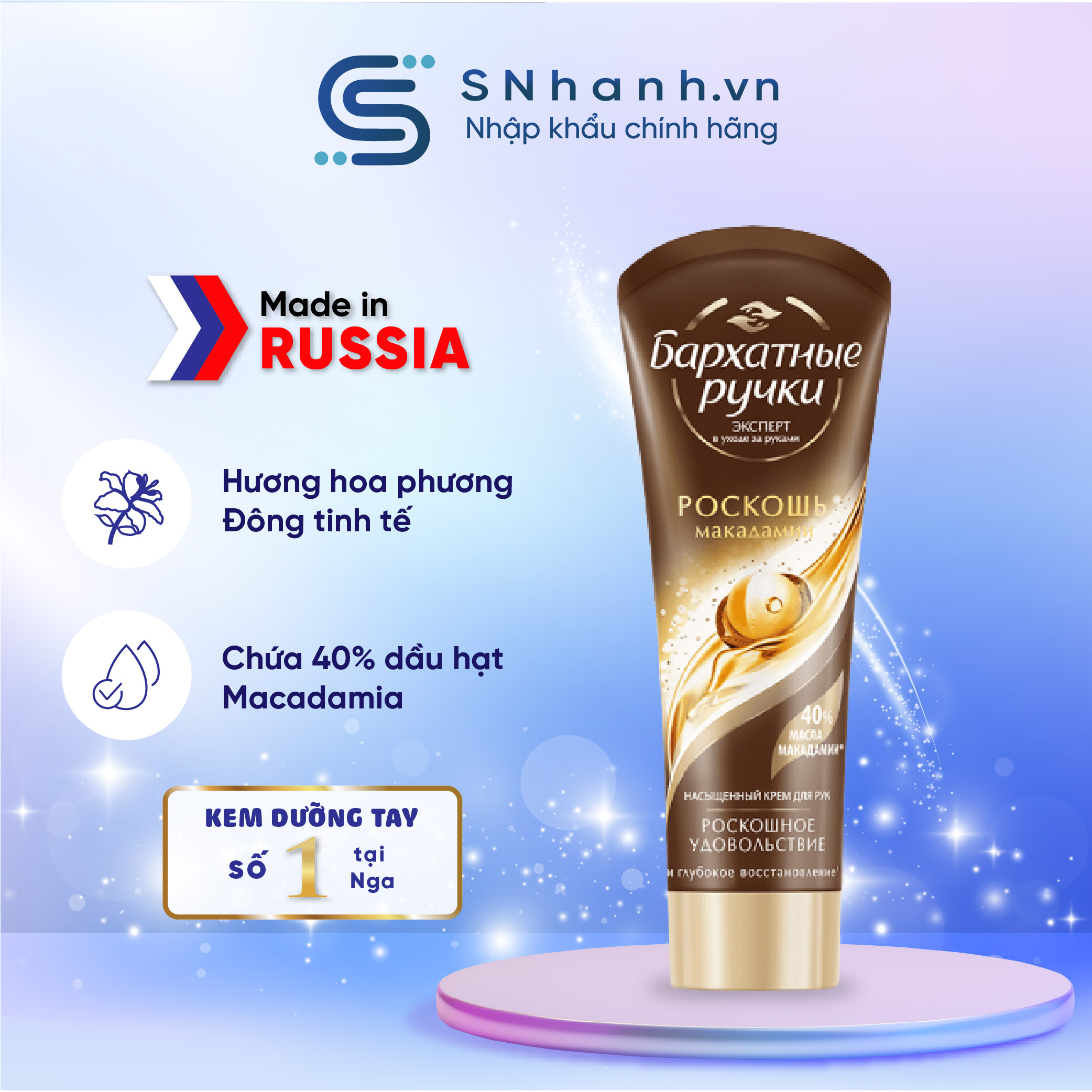 Kem tay Silky Hands Luxury Maccadamia hương hoa phương Đông Tuýp 80ml