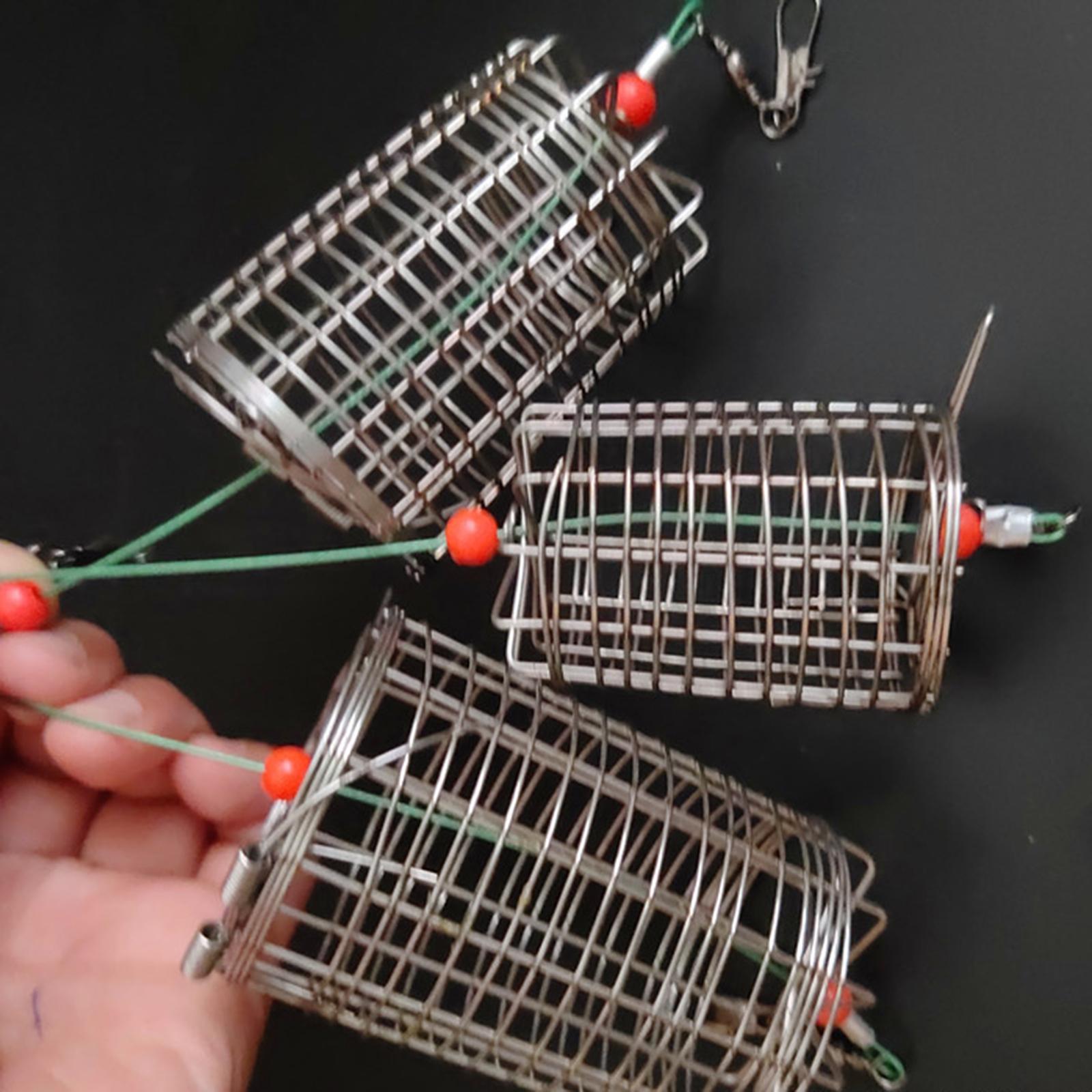 5pcs Carp Fishing Bait Trap Cage Feeder Basket Holder, Anti-rust Coarse Lure Feeder Carp Small Fishing Tackle Kit for Shrimp Carp Crayfish Crab