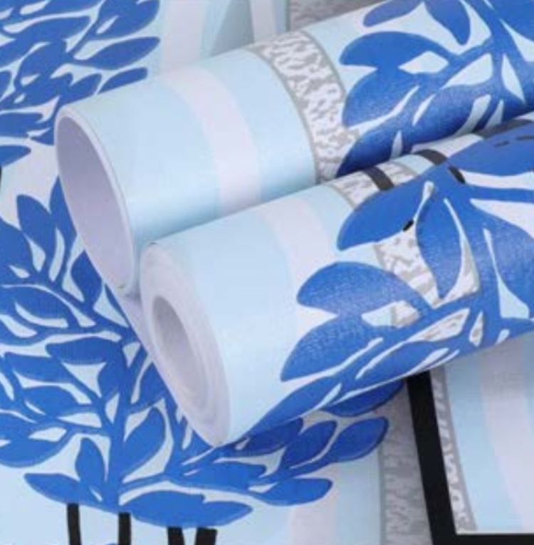 Combo 10 mét giấy dán tường, decal dán tường trang trí nhà cửa BÔNG TRÒN XANH DƯƠNG khổ 45cm
