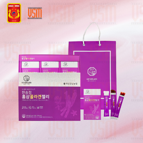 Thạch Hồng Sâm Collagen Phân Tử Thấp - Ginseng House Hộp 200g