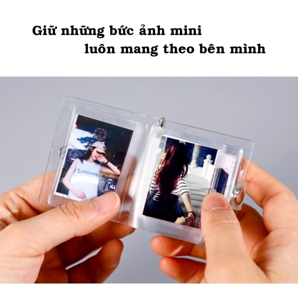 Móc khóa album ảnh mini 1 inch để 16 ảnh 2,5x3,5 và in ảnh theo yêu cầu để chìa khóa xe máy quà tặng Tú Vy Studio