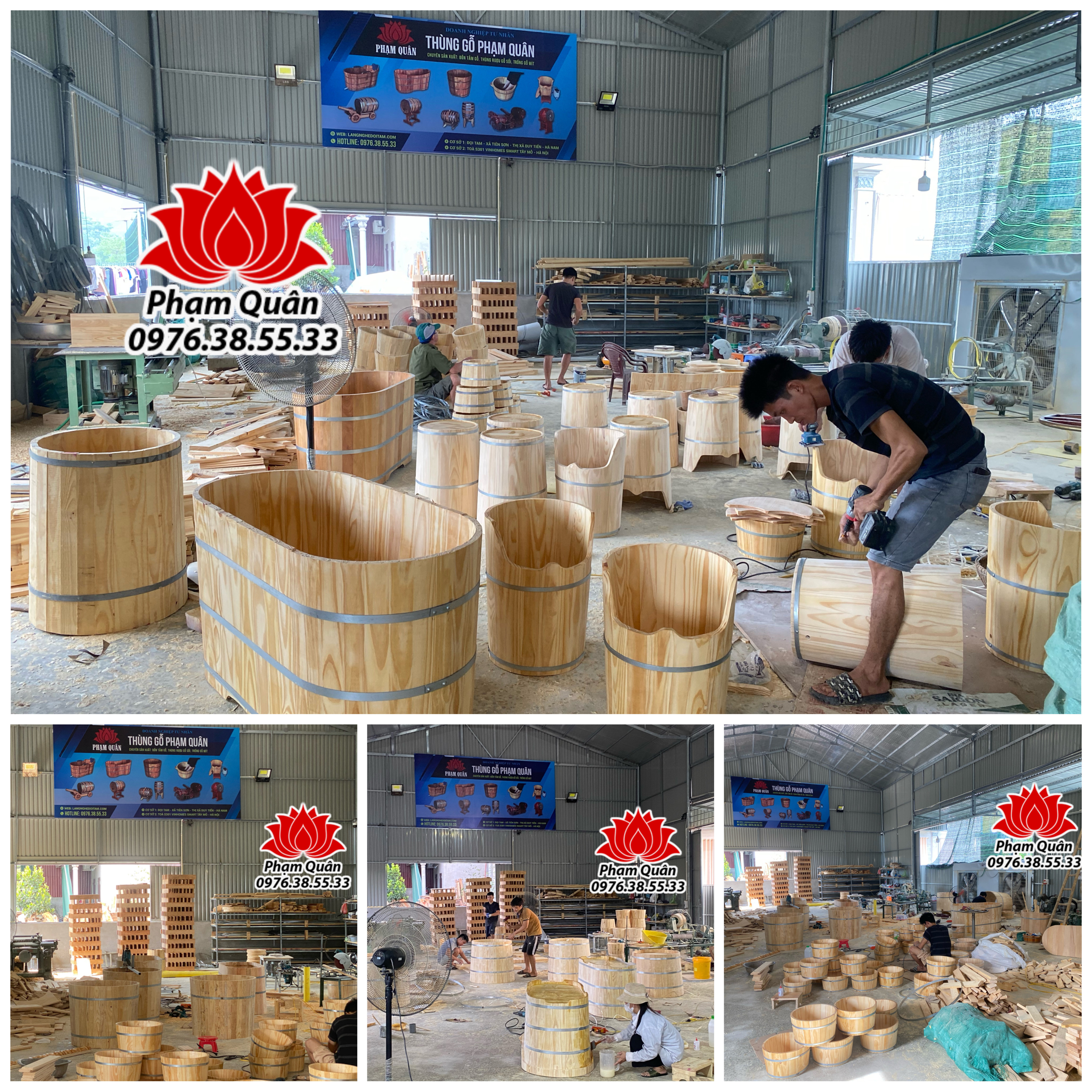 Thùng gỗ xông chân gỗ thông loại 1