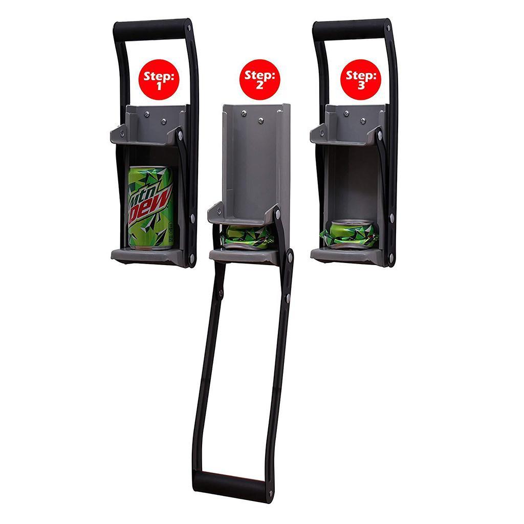 Metal Can Crusher 16oz / Smasher, Crushes Soda Cans, Beer Cans and Water Bottles - Heavy Duty Large Metal Wall Mounted Soda Beer Smasher