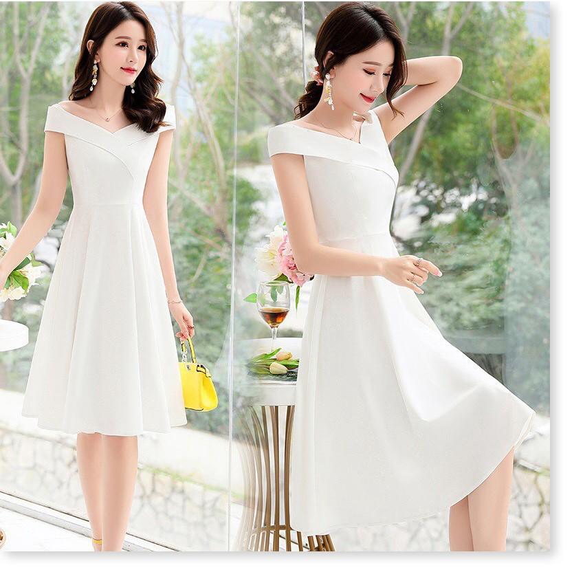 Đầm xòe trễ vai dịu dàng nữ tính cho các nàng