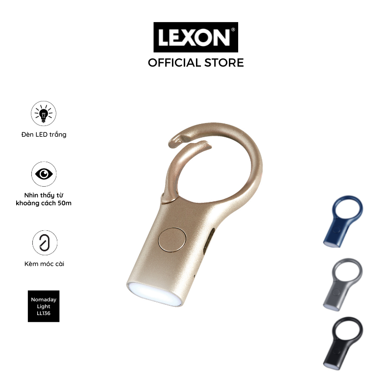 Đèn pin LED mini LEXON kèm móc treo chìa khóa - NOMADAY LIGHT - Hàng chính hãng