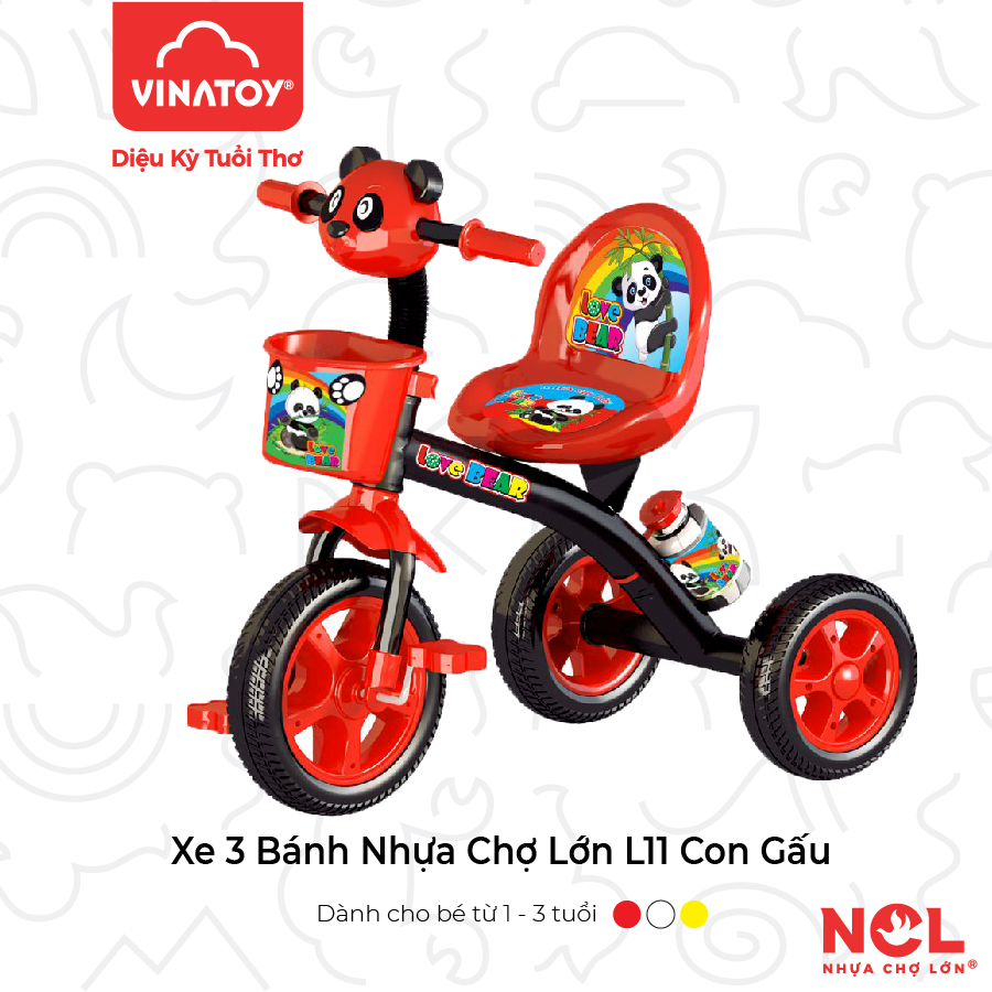 Xe 3 Bánh Nhựa Chợ Lớn L11 Con Gấu - M1734-X3B