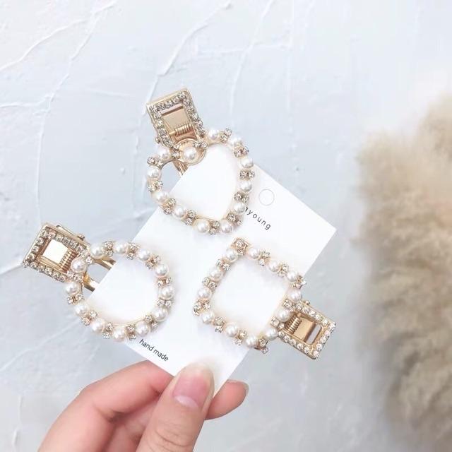 PVN12451 Sét 3 kẹp tóc tròn, vuông, trái tim T2