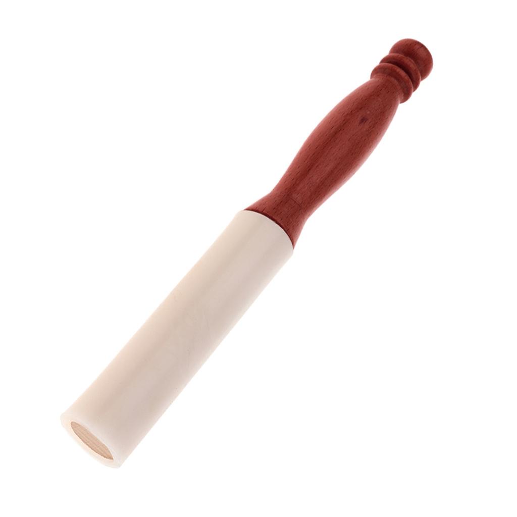 Singing Bowl Rubber Mallet Striker Wooden Handle Musical Pyramid Mallet Red