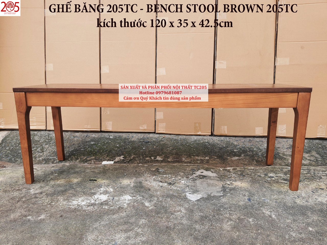 GHẾ BĂNG 205TC - BENCH STOOL BROWN 205TC