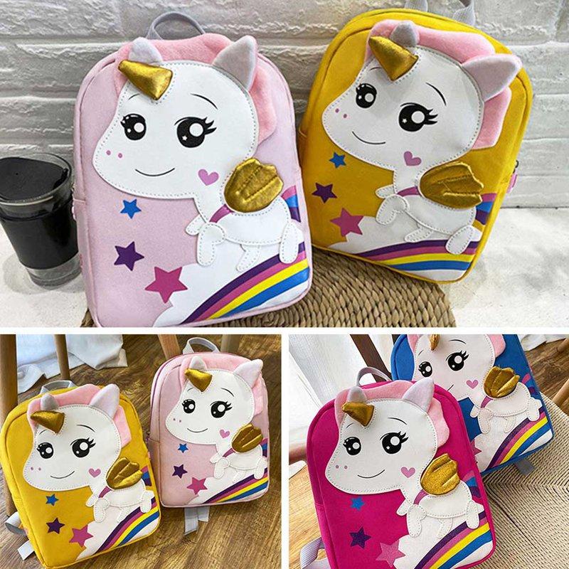 Anime Kỳ Lân Ba Lô Cô Gái Hoạt Hình Trẻ Em Mẫu Giáo Túi Cầu Vồng Trẻ Em Học Túi Sinh Đựng Đáng Học Ba Lô Quà Tặng