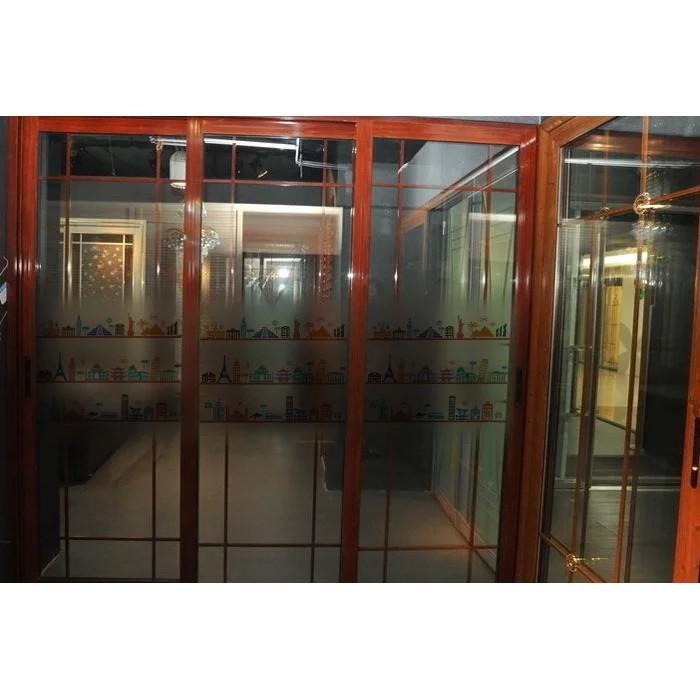 Decal trang trí kính cao cấp mẫu Thành Phố Tuổi Thơ